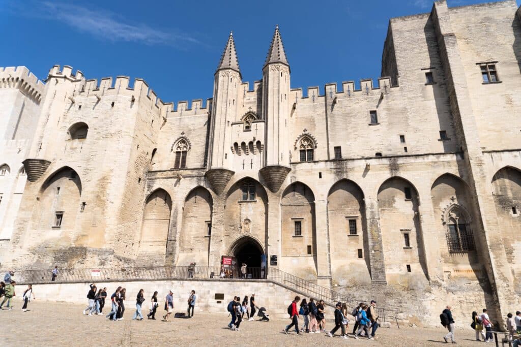 Entrance to the Popes' Palace in Avignon, Provence, France