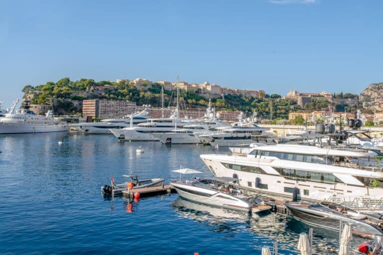 Yachts in Port-Hercule's harbor in Monaco