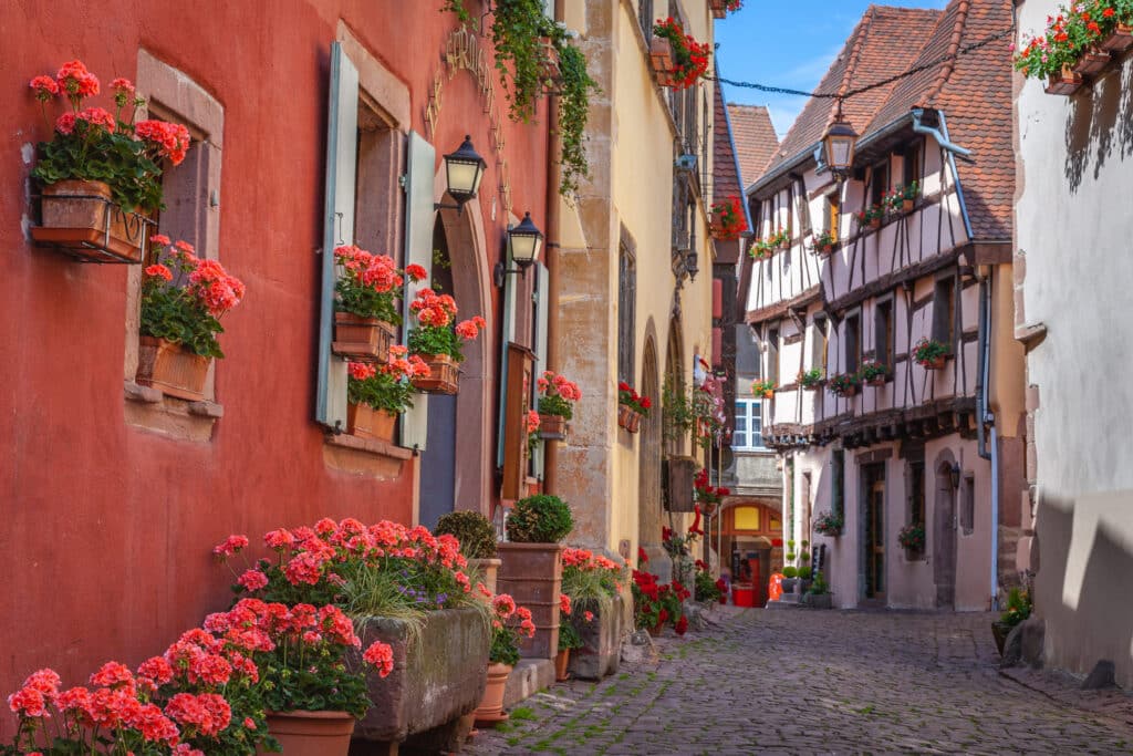 Streets of Riquewhir in Alsace